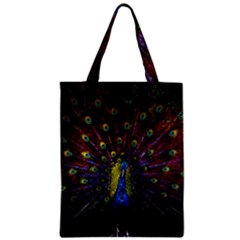 Beautiful Peacock Feather Zipper Classic Tote Bag by Jancukart