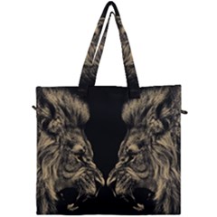 Animalsangry Male Lions Conflict Canvas Travel Bag by Jancukart