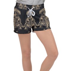Animalsangry Male Lions Conflict Velour Lounge Shorts