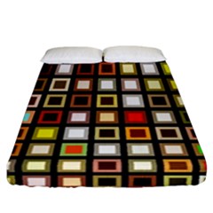 Squares-colorful-texture-modern-art Fitted Sheet (california King Size)