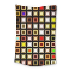 Squares-colorful-texture-modern-art Small Tapestry by Jancukart