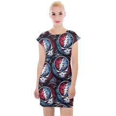 Grateful Dead Pattern Cap Sleeve Bodycon Dress by Jancukart