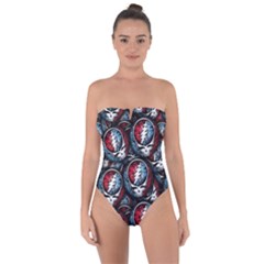 Grateful Dead Pattern Tie Back One Piece Swimsuit