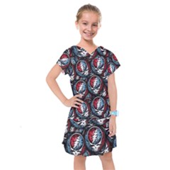 Grateful Dead Pattern Kids  Drop Waist Dress