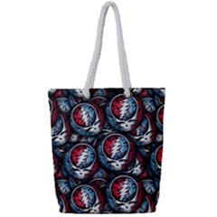 Grateful Dead Pattern Full Print Rope Handle Tote (Small)