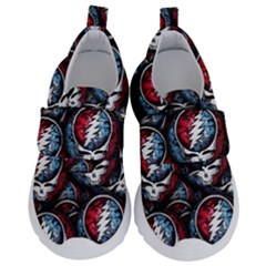 Grateful Dead Pattern Kids  Velcro No Lace Shoes