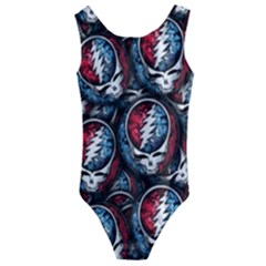 Grateful Dead Pattern Kids  Cut-Out Back One Piece Swimsuit