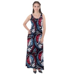 Grateful Dead Pattern Sleeveless Velour Maxi Dress