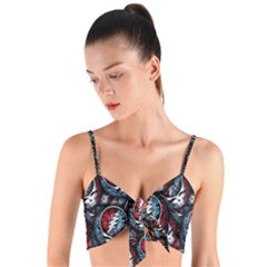 Grateful Dead Pattern Woven Tie Front Bralet