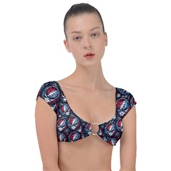 Grateful Dead Pattern Cap Sleeve Ring Bikini Top