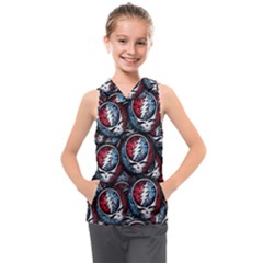 Grateful Dead Pattern Kids  Sleeveless Hoodie by Jancukart