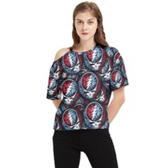 Grateful Dead Pattern One Shoulder Cut Out Tee