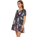 Grateful Dead Pattern Tiered Short Sleeve Babydoll Dress View3