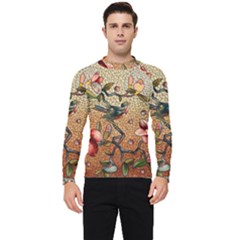 Flower Cubism Mosaic Vintage Men s Long Sleeve Rash Guard by Jancukart