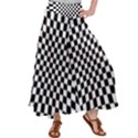 Illusion Checkerboard Black And White Pattern Satin Palazzo Pants View1