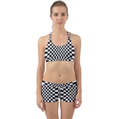 Illusion Checkerboard Black And White Pattern Back Web Gym Set by Zezheshop