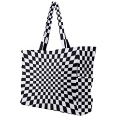 Illusion Checkerboard Black And White Pattern Simple Shoulder Bag