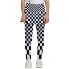 Illusion Checkerboard Black And White Pattern Kids  Skirted Pants by Zezheshop