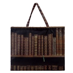 Books Covers Book Case Old Library Zipper Large Tote Bag by Amaryn4rt