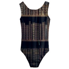Books Covers Book Case Old Library Kids  Cut-out Back One Piece Swimsuit by Amaryn4rt