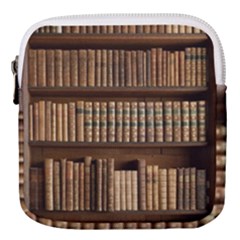 Books Bookcase Old Books Historical Mini Square Pouch by Amaryn4rt