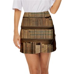 Books Bookcase Old Books Historical Mini Front Wrap Skirt