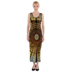 Barcelona Stained Glass Window Fitted Maxi Dress by Amaryn4rt