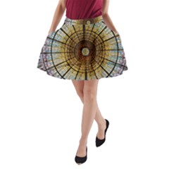 Barcelona Stained Glass Window A-line Pocket Skirt by Amaryn4rt