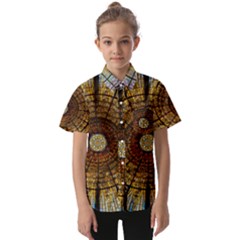 Barcelona Stained Glass Window Kids  Short Sleeve Shirt by Amaryn4rt