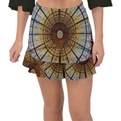 Barcelona Stained Glass Window Fishtail Mini Chiffon Skirt by Amaryn4rt