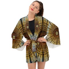 Barcelona Stained Glass Window Long Sleeve Kimono