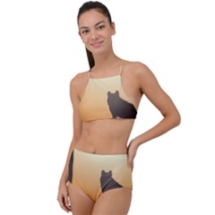 Vectors Painting Wolves Nature Forest High Waist Tankini Set