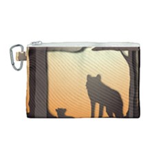 Vectors Painting Wolves Nature Forest Canvas Cosmetic Bag (medium) by Amaryn4rt