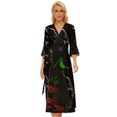 Nature Night Foliage Mountains Midsummer Wrap Dress