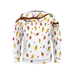 Autumn Isolated Blade Branch Kids  Sweatshirt by Amaryn4rt
