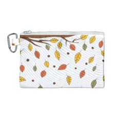 Autumn Isolated Blade Branch Canvas Cosmetic Bag (medium) by Amaryn4rt