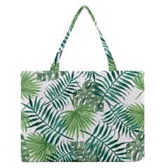 Leaves Background Wallpaper Pattern Zipper Medium Tote Bag by Amaryn4rt