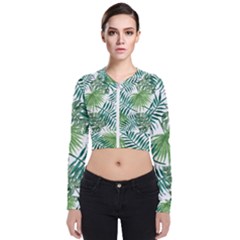 Leaves Background Wallpaper Pattern Long Sleeve Zip Up Bomber Jacket by Amaryn4rt