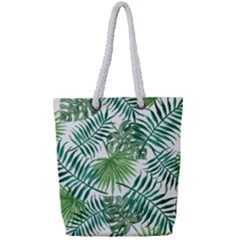 Leaves Background Wallpaper Pattern Full Print Rope Handle Tote (small) by Amaryn4rt