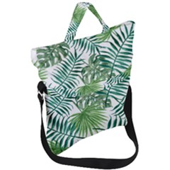 Leaves Background Wallpaper Pattern Fold Over Handle Tote Bag by Amaryn4rt
