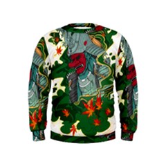 Armor Japan Maple Leaves Samurai Kids  Sweatshirt by Amaryn4rt