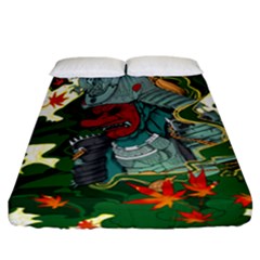 Armor Japan Maple Leaves Samurai Fitted Sheet (california King Size) by Amaryn4rt