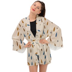 Raindrops Water Drops Pattern Long Sleeve Kimono