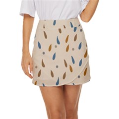 Raindrops Water Drops Pattern Mini Front Wrap Skirt