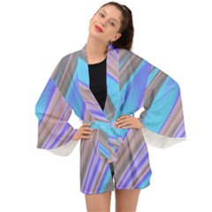 Wave Abstract Texture Design Long Sleeve Kimono