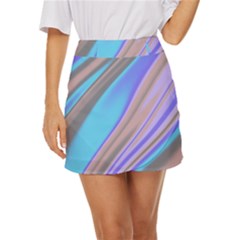 Wave Abstract Texture Design Mini Front Wrap Skirt