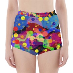 Blobs Dots Abstract Art Waves High-waisted Bikini Bottoms by Amaryn4rt