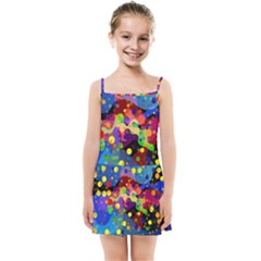 Blobs Dots Abstract Art Waves Kids  Summer Sun Dress by Amaryn4rt