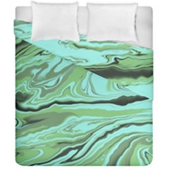 Waves Marbled Abstract Background Duvet Cover Double Side (california King Size) by Amaryn4rt