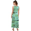Waves Marbled Abstract Background V-Neck Chiffon Maxi Dress View2